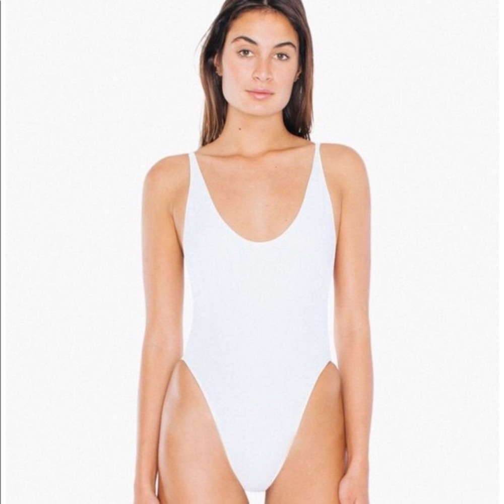 American Apparel White Nylon Tricot Swimsuit